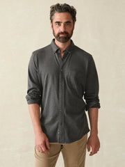 Coastline Knit Shirt - Charcoal Heather Twill