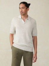 Short-Sleeve Linen Sweater Polo - Ivory Steel Feeder