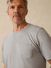 Sunwashed Regenerative Pocket Tee - Lakeshore Grey