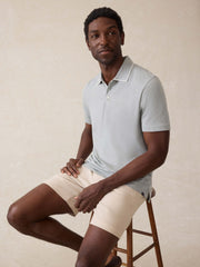 Short-Sleeve Movement Pique Polo - Moss Stone Melange
