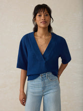 Dune Cotton Gauze Short Sleeve Popover - Dark Indigo Wash