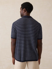 Short-Sleeve Sweater Shirt - Northern Depths Stripe