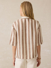 Palma Linen Camp Shirt - Cocoa Beach Stripe