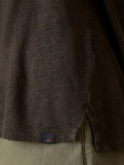 Short-Sleeve Linen Polo - Washed Black
