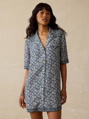 Paradise Point Linen Dress - Oceanview Blossom