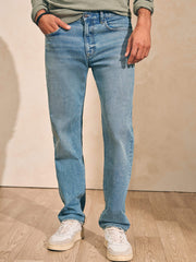 Organic Cotton Slim Straight Denim (32" Inseam) - Sandy Point Wash