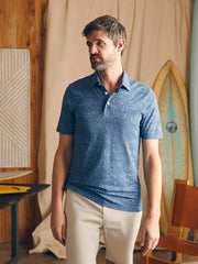 Movement™ Short-Sleeve Pique Polo Shirt - Horizon Blue Frond Print