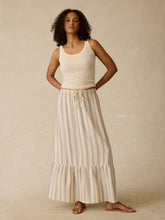 Dune Cotton Gauze Rees Skirt - Aqua Sea Stripe