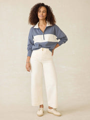 High Standard Fleece Quarter Zip - Blue Coast Stripe