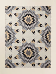 B. Yellowtail Star Patchwork Blanket - Grey Star Patchwork