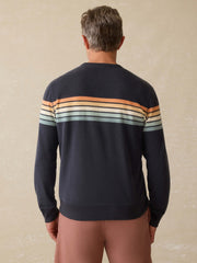 Cabana Towel Terry Crewneck - Seacoast Sunrise Stripe
