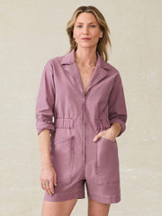 Sunwashed Canvas Romper - Weathered Orchid