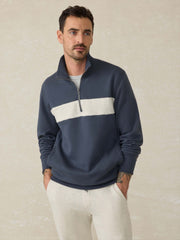 High Standard Fleece Quarter Zip - Blue Nights Surf Stripe