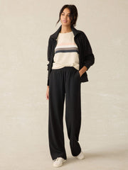 Legend™ Lounge Wide Leg Pant - Heathered Black Twill