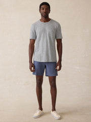 Sunwashed Pocket Tee - Silver Sea Stripe