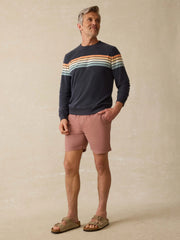 Cabana Towel Terry Crewneck - Seacoast Sunrise Stripe
