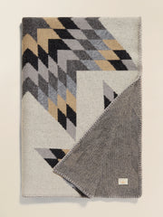 B. Yellowtail Star Patchwork Blanket - Grey Star Patchwork