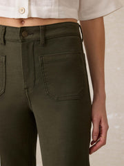 Stretch Terry Patch Pocket Ankle Pant - Forest Olive