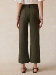 Stretch Terry Patch Pocket Ankle Pant - Forest Olive