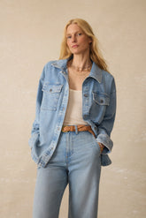 Linen Denim Jacket - Summer Seas Wash