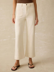 Stretch Terry Patch Pocket Ankle Pant - Egret