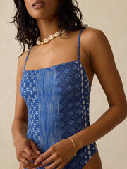 Sunset One Piece - Indigo Nadja Blockprint