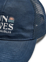 Malibu Retro Sun \u0026 Waves Trucker - Navy