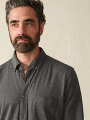 Coastline Knit Shirt - Charcoal Heather Twill