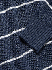 Sunwashed Cotton Fisherman Sweater - Water Mill Stripe