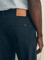 Organic Cotton Slim Straight Denim (34" Inseam) - Black Smoke Wash