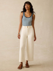Stretch Terry Harbor Ankle Pant - Egret