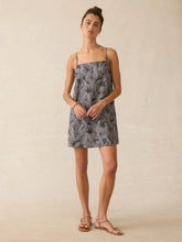 Byron Bay Linen Dress - Charcoal Banana Leaf