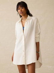 Dune Cotton Gauze Haze Coverup - White