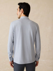 Movement™ Long-Sleeve Polo - Sea Shadow Stripe