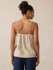 Riviera Linen Tank - Driftwood Stripe