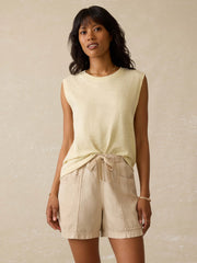 Sunwashed Midweight Organic Muscle Tank - Lemon Sorbet