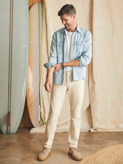 Organic Cotton Slim Straight Denim - Stone