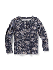 Kids Cloud Cotton Pajama Set - Navy Tropic Trees