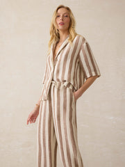 Palma Linen Camp Shirt - Cocoa Beach Stripe