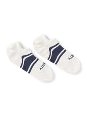 Surf Stripe No Show Sock - White