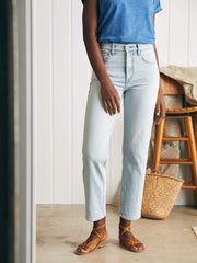 Organic Cotton Slim Straight Ankle Denim - Cloudbreak Wash