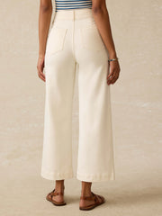 Stretch Terry Harbor Ankle Pant - Egret
