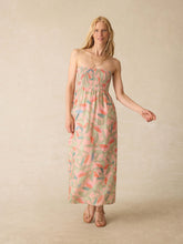 Sunrise Smocked Dress - Watercolor Palms
