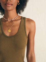 Sunwashed Rib Tank - Military Olive