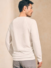 Long-Sleeve Newport Cloud Henley - Ivory Heather