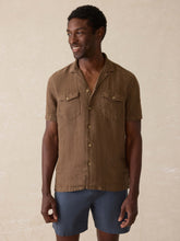 Short- Sleeve Reserve Basque Camp Shirt - Dark Oakwood Pincheck