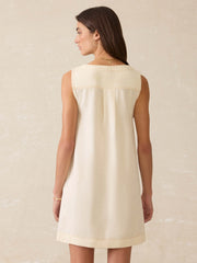 Linen Denim Malibu Mini Dress - Whitecliff Wash