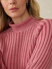 Sunwashed Cotton Rollneck Sweater - Baroque Rose