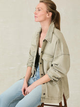 Sunwashed Denim Utility Jacket - Olive Haze Wash