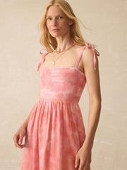 Dune Cotton Gauze Ella Dress - Coral Skies Tie Dye